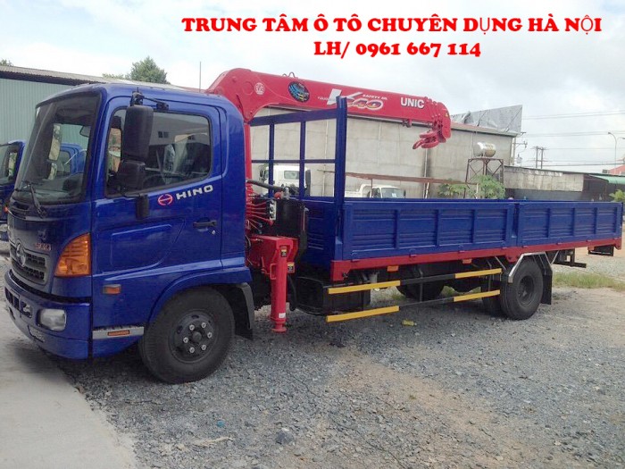Xe tải 7 tân Hino gắn cẩu 3 tấn UNIC model URV344 thùng dài 6.1m | Khuyến mãi 2% thuế trước bạ