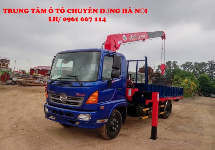 Xe tải 7 tân Hino gắn cẩu 3 tấn UNIC model URV344 thùng dài 6.1m | Khuyến mãi 2% thuế trước bạ