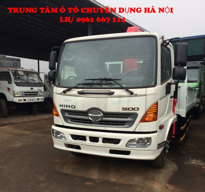 Xe tải 7 tấn HINO FC9JLSW gắn cẩu 3 tấn 6 đốt UNIC model URV346 thùng dài 6m | Hỗ trợ trả góp khi mua xe