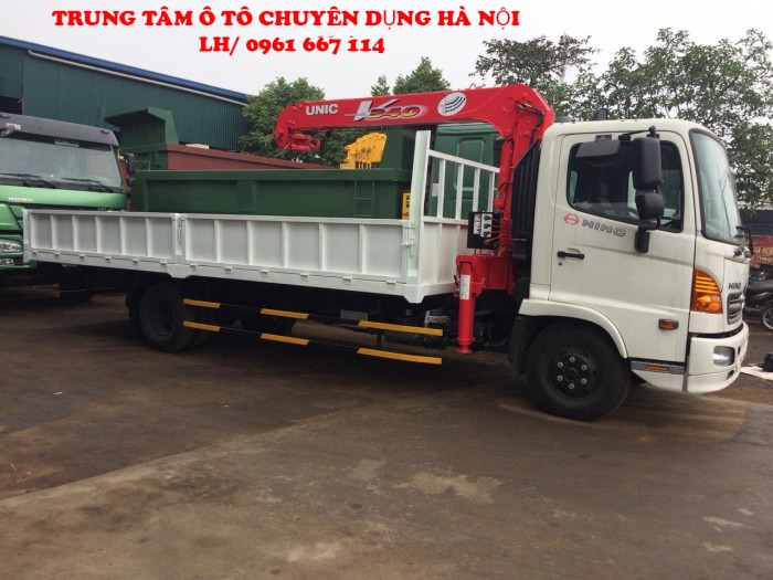 Xe tải 7 tấn HINO FC9JLSW gắn cẩu 3 tấn 6 đốt UNIC model URV346 thùng dài 6m | Hỗ trợ trả góp khi mua xe