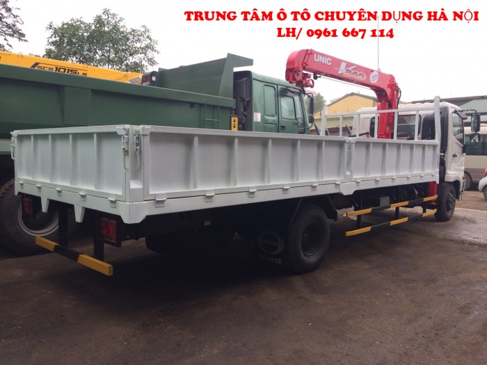 Xe tải 7 tấn HINO FC9JLSW gắn cẩu 3 tấn 6 đốt UNIC model URV346 thùng dài 6m | Hỗ trợ trả góp khi mua xe