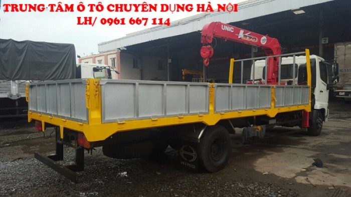 Xe tải 7 tấn HINO FC9JLSW gắn câu 3 tấn 3 đốt UNIC model URV373 thùng dài 6m