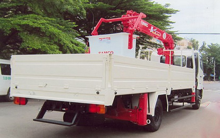 HINO FC9JLSW gắn cẩu 3 tấn 6 đốt UNIC model URV374 thùng dài 6m | Hỗ trợ trả góp ngân hàng lãi xuất thấp