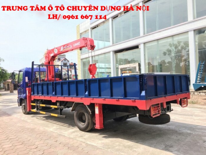 HINO FC9JLSW gắn cẩu 4 tấn 4 đốt UNIC model URV544 thùng dài 6m | Hỗ trợ mua xe trả góp tới 80% giá trị xe