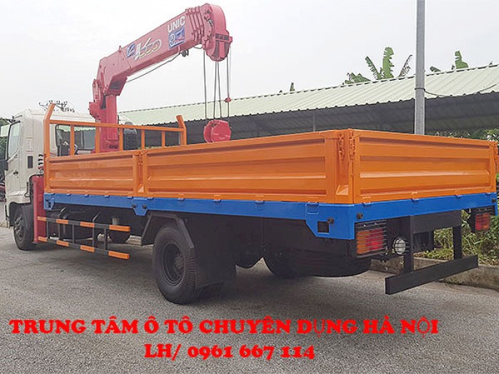 HINO FC9JLSW gắn cẩu 5 tán 4 đốt UNIC model URV554 thùng dài 6m | Khuyến mại 2% thuế trước bạ