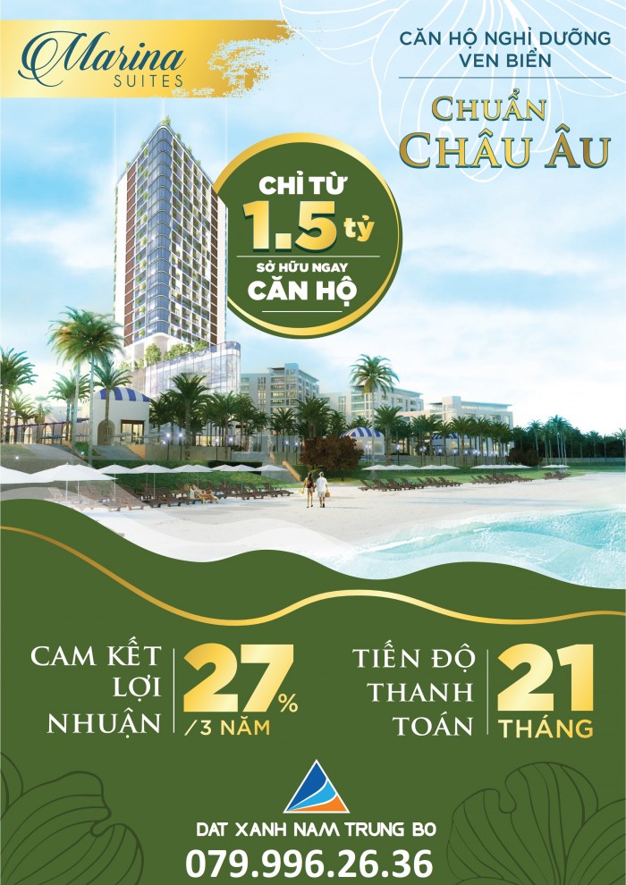 Chỉ Cần 450 Triệu Rinh Ngay Căn Hộ 1,5 Tỷ Marina Suites 4 Sao + View Biển