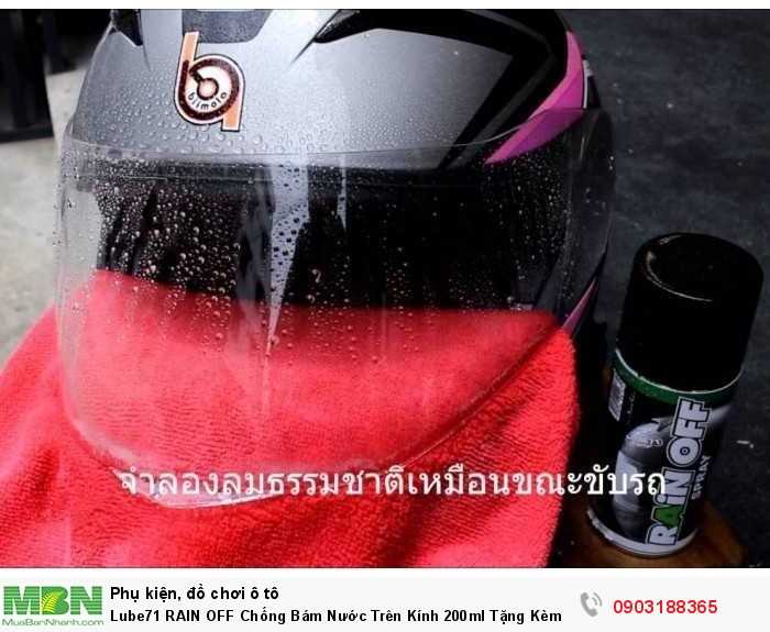 Lube71 RAIN OFF Chống Bám Nước Trên Kính 200ml Tặng Kèm Khăn