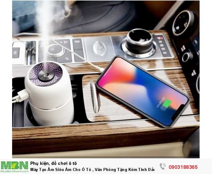 Máy Tạo Ẩm Siêu Âm Cho Ô Tô , Văn Phòng Tặng Kèm Tinh Dầu Và Cốc Sạc