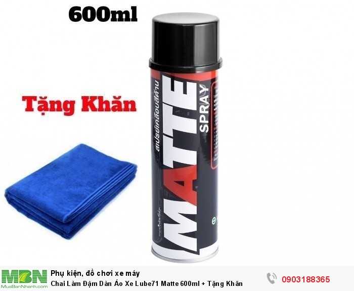 Chai Làm Đậm Dàn Áo Xe Lube71 Matte 600ml + Tặng Khăn