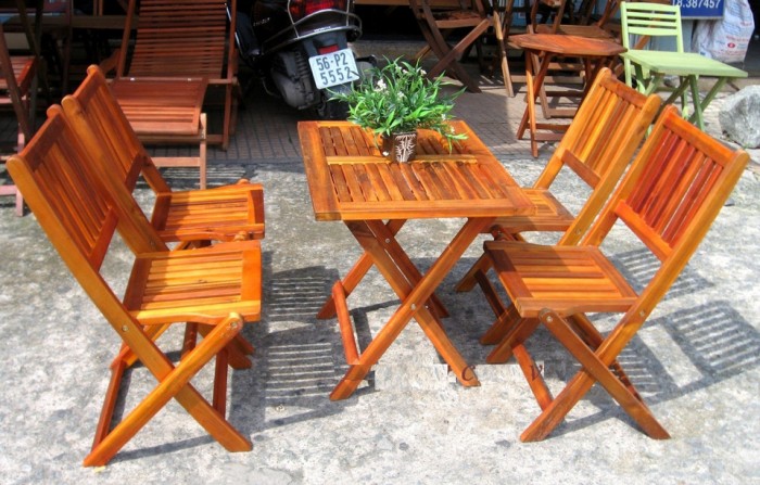 bàn ghế gỗ xếp giá rẻ2