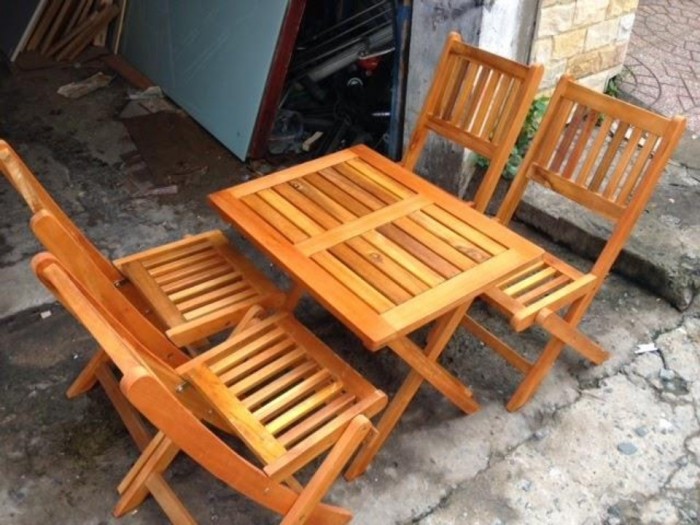 bàn ghế gỗ xếp giá rẻ1