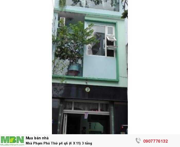 Nhà Phạm Phú Thứ p4 q6 (4 X 11) 3 tầng
