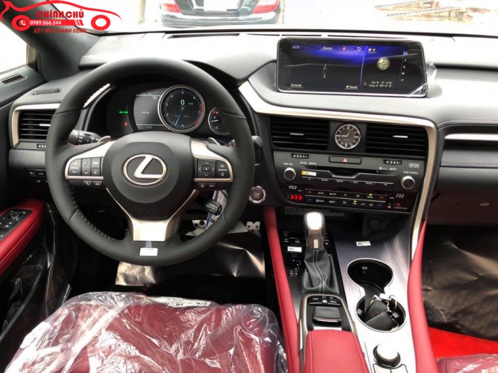 Giao Ngay Lexus RX350 F-Sport 2019 màu trắng, nội thất đỏ cherry cực hiếm, giá tốt