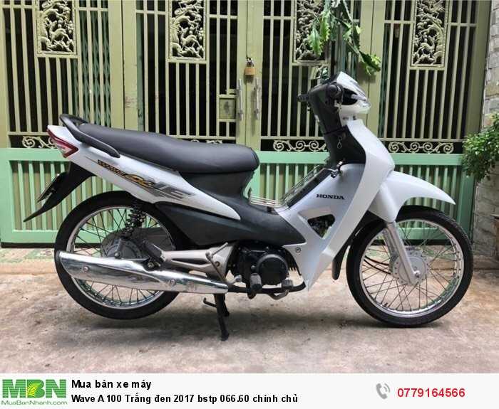 Wave A 100 Trắng đen 2017 bstp 066.60 chính chủ