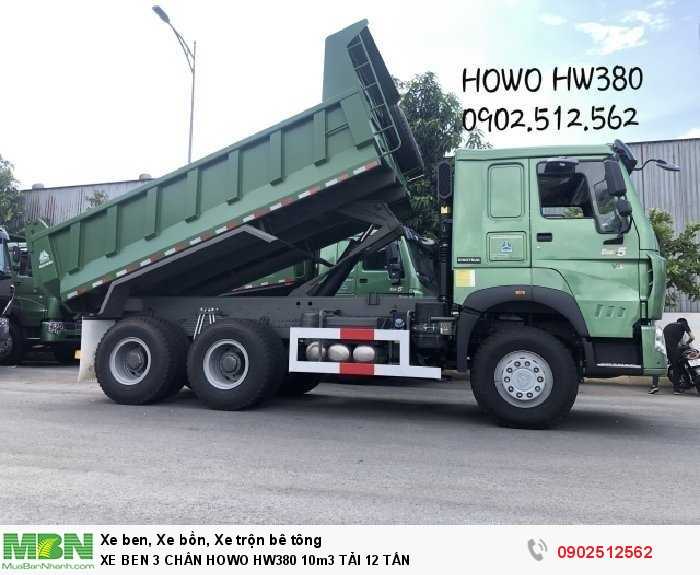XE BEN 3 CHÂN HOWO HW380 10m3 TẢI 12 TẤN