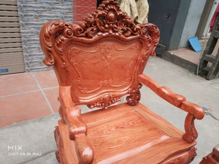 Bộ bàn ghế kiểu louis pháp gỗ hương đá13