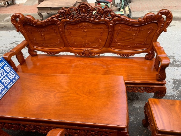 Bộ bàn ghế kiểu louis pháp gỗ gõ đỏ10