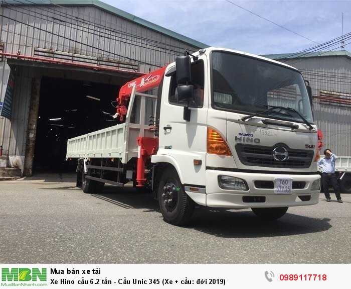 Xe Hino cẩu 6.2 tấn - Cẩu Unic 345 (Xe + cẩu: đời 2019)