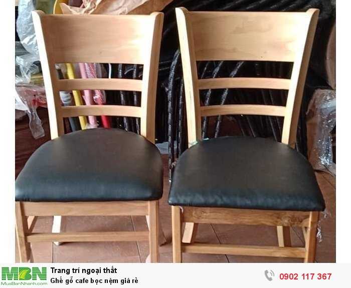Ghế gỗ cafe bọc nệm giá rẻ0
