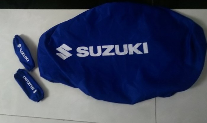 Bao yên bao tay xe suzuki màu xanh bích  được in logo honda màu trắng lên0
