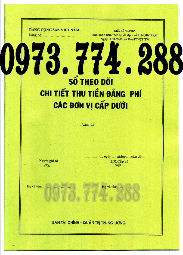 Sổ Theo Dõi Kết Nạp Đảng Viên Mới 100%, Giá: 120.000Đ, Gọi: 0973774288,  Quận Hoàn Kiếm - Hà Nội, Id-Bef31400