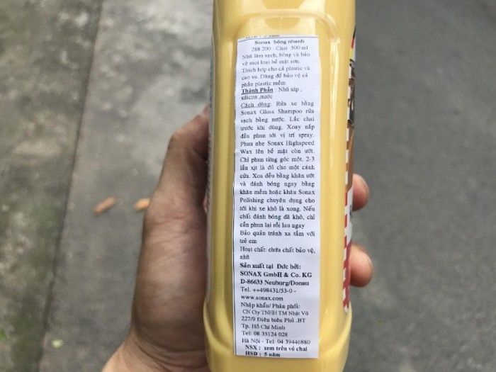 Chai Xịt Đánh Bóng Nhanh Sonax High Speed Wax 288200 Tặng Khăn
