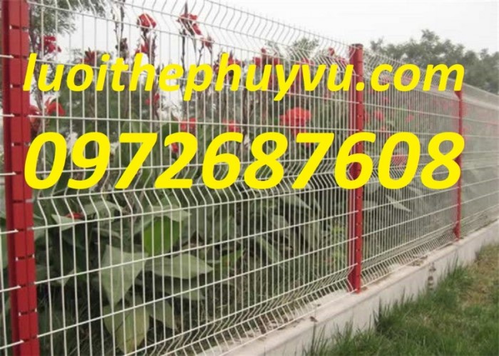 Hàng rào lưới thép, hàng rào cột trái đào, hàng rào sơn tĩnh điện4