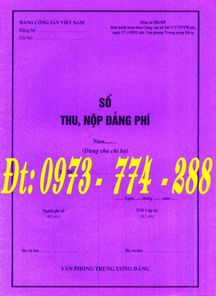 Đảng Cộng Sản Việt Nam - Sổ thu Đảng phí và quản lý tài chính Đảng của chi bộ