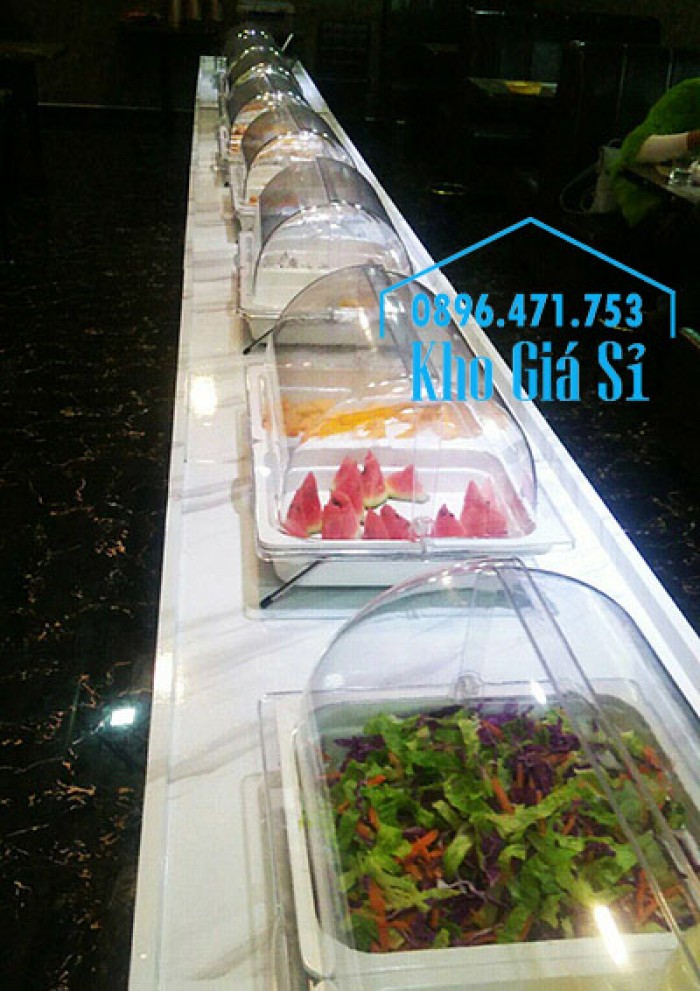 Khay đựng thức ăn trang trí tiệc buffet, đựng bánh ngọt có nắp đậy bằng nhựa mica trong suốt - Phú quốc57