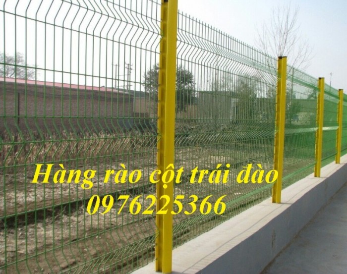 Hàng rào cột trái đào D5a50x150, D5a50x200 sơn tĩnh điện