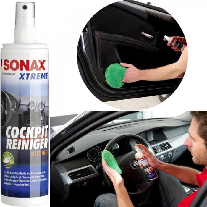 Chai Dưỡng Phục Hồi Nhựa Nội Thất Xe Sonax Xtreme Cockpit Cleaner 300ml Kèm Khăn-283200