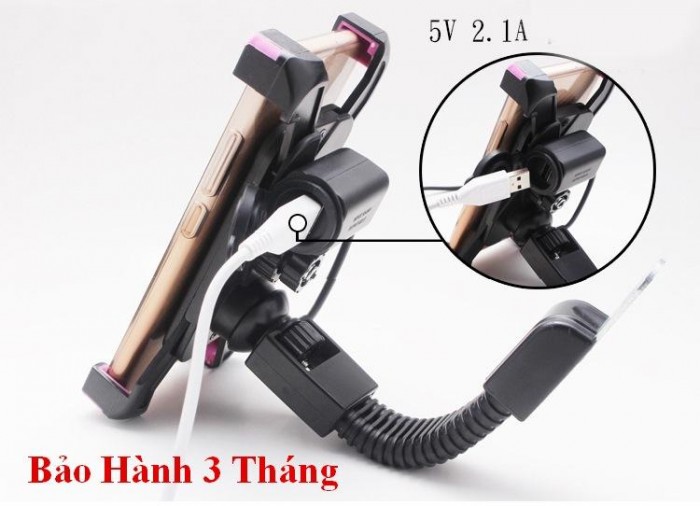 Giá Đỡ Kiêm Sạc 2 Trong 1 Trên Xe Máy-MSN181359