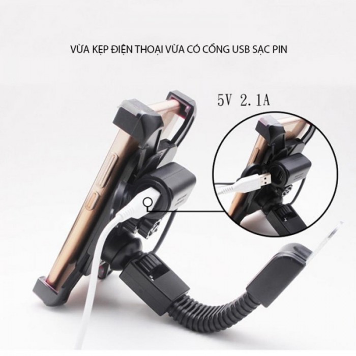 Giá Đỡ Kiêm Sạc 2 Trong 1 Trên Xe Máy-MSN181359