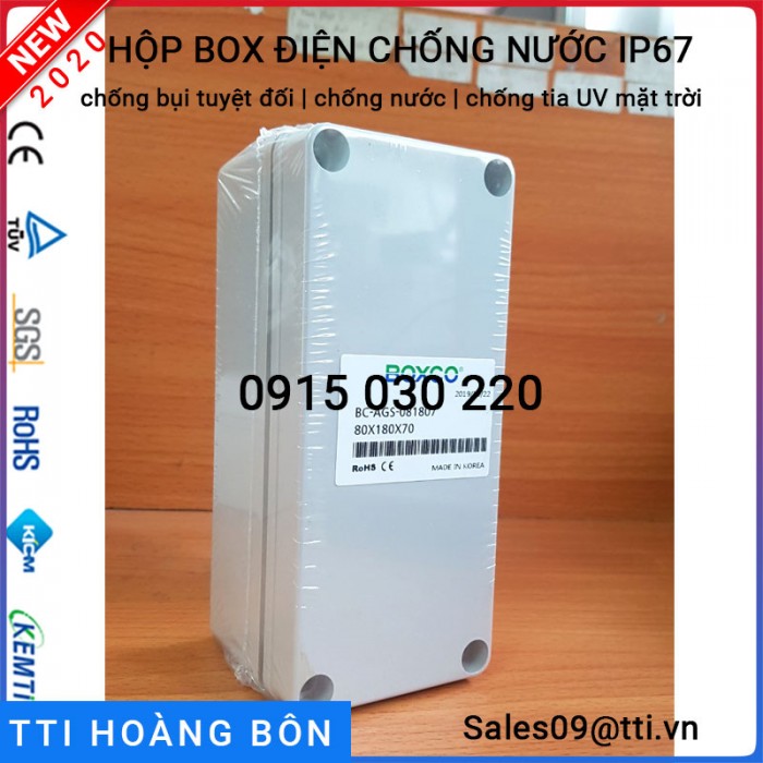 hộp box điện chống nước boxco | hộp điện chống nước ip67 | hộp điện chống nước 80x110x80 mm2