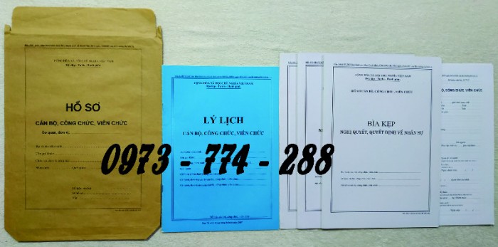 Bộ hồ sơ cán bộ viên chức, công chức có các loại mẫu