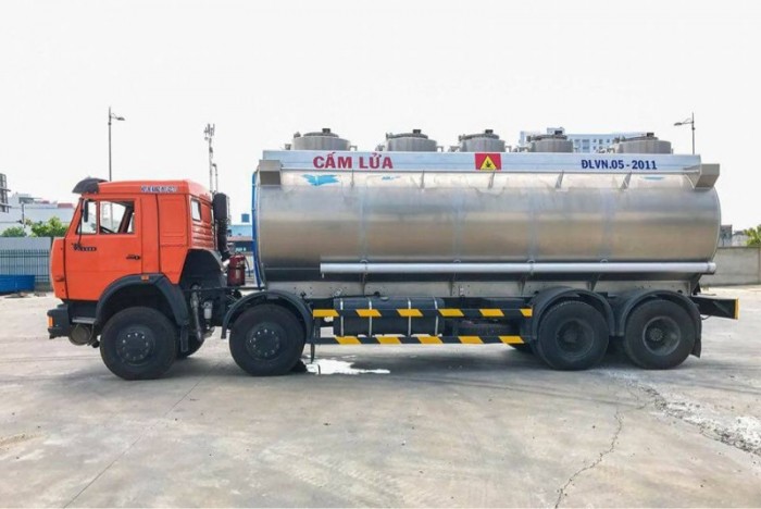 Xe bồn xăng dầu Kamaz 25m3 (Bồn Nhôm) | Xe bồn nhôm 25m3