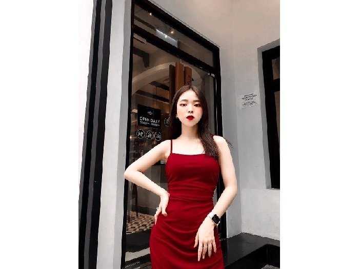 Váy body đỏ nhũ kim sa sang chảnh, quyến rũ V7273 | The Queen Fashion