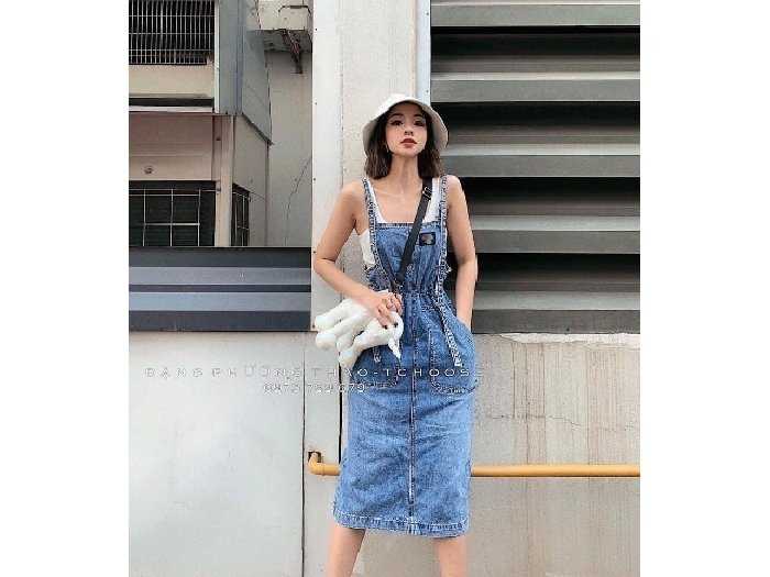 Váy Yếm Jeans Nữ 2 Dây Lari Váy Yếm Bò Ngắn Hàn Quốc Dễ Thương Chất Liệu  Denim Cao Cấp Dày Dặn   Hazomicom  Mua Sắm Trực Tuyến Số 1 Việt Nam