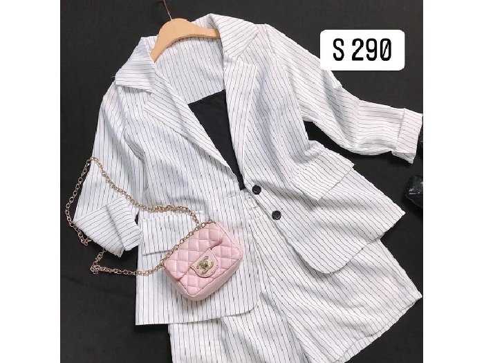 áo khoác nữ giả vest sọc caro - AO1149 | thoitrangxitin.com