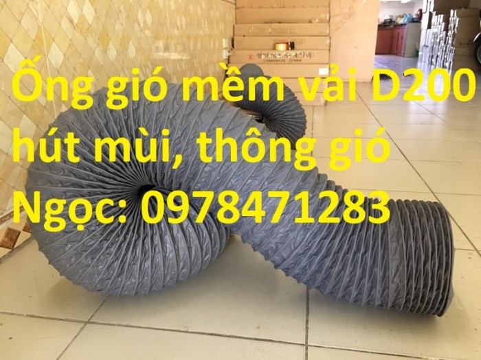 Ống gió mềm vải D200, D250, D300, D350 chuyên dẫn gió, thông khí.