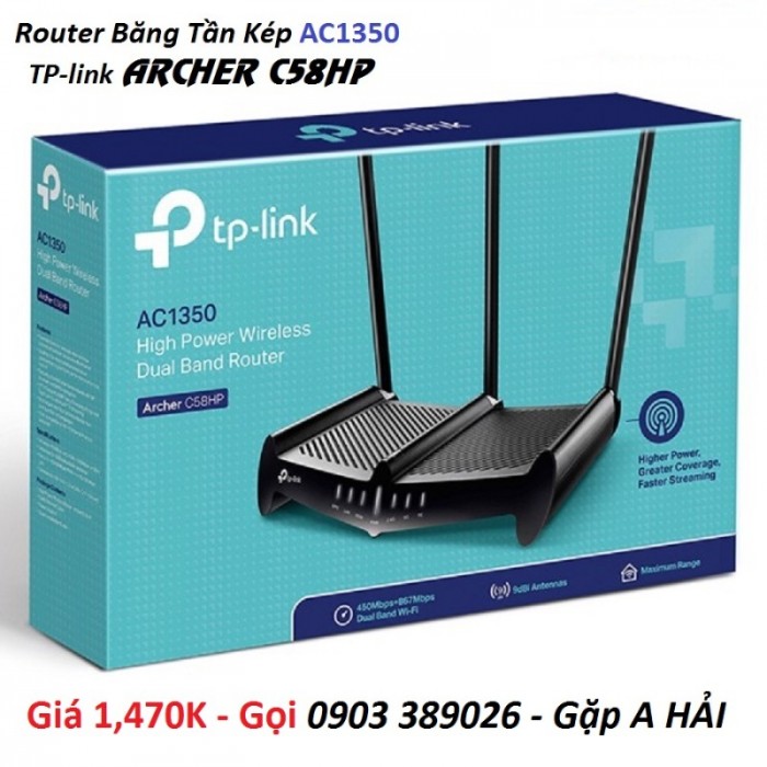 Router TP-link Archer C58HP AC1350 băng tần kép Với phần cứng được nâng cấp, Archer C58HP dễ dàng hoạt động tốt hơn các router chuẩn thông thường3