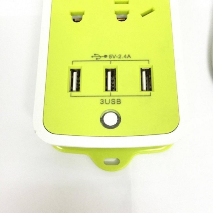 Ổ cắm điện xanh lá tích hợp 3 cổng USB tiện lợi thông dụng6