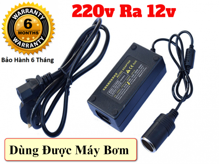 Nguồn 220v Ra 12v Đầu Cắm Ô Tô Dùng Được Cho Máy Bơm