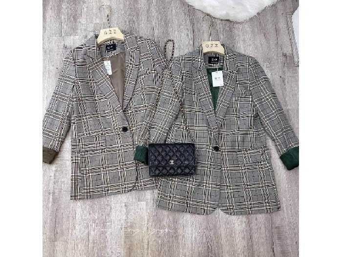 Mua Online áo khoác vest blazer nữ kẻ caro chất đẹp | Khuyến mãi giá rẻ  766.600 đ