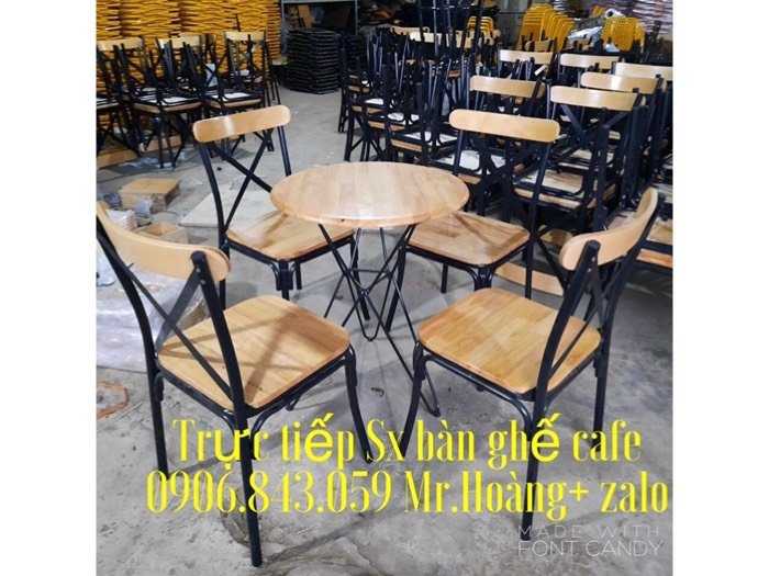 Bàn ghế gỗ khung sắt cafe giá xưởng - nội thất Nguyễn hoàng0