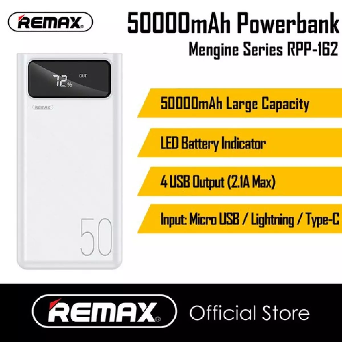 Pin sạc dự phòng Remax 50.000mah RPP-162  chính hãng Remax5