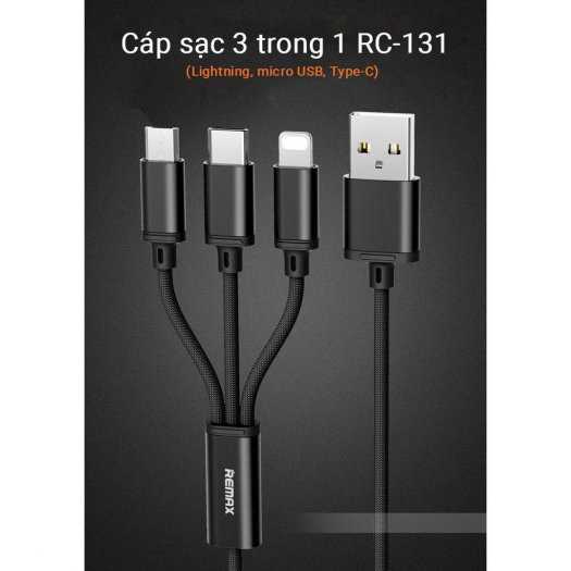 Cáp Sạc Remax 3 in 1 RC-131TH (Lightning - Micro USB - Type C)2