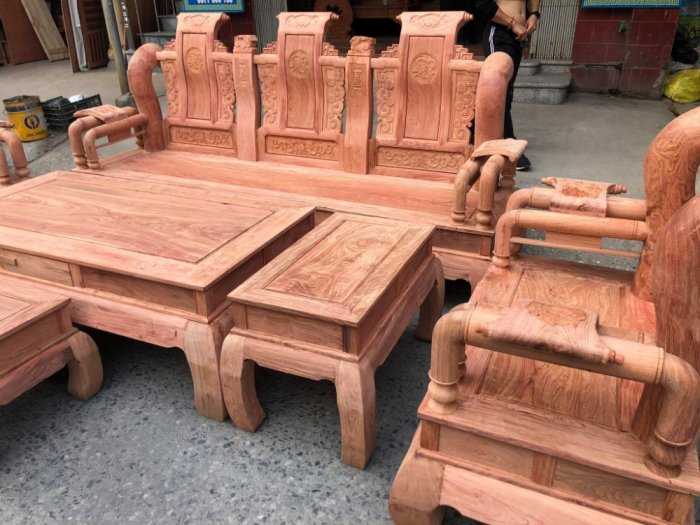 Bộ bàn ghế giả cổ tần thủy hoàng tay 14 gỗ hương đá víp2