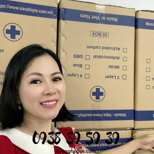 Khẩu trang y tế thùng 50 hộp -hộp 50 cái FDA, EU  bảo vệ sức khỏe  ngừa Corona2