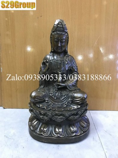Bộ Tam Thế Phật bằng đồng đen cao 38cm4